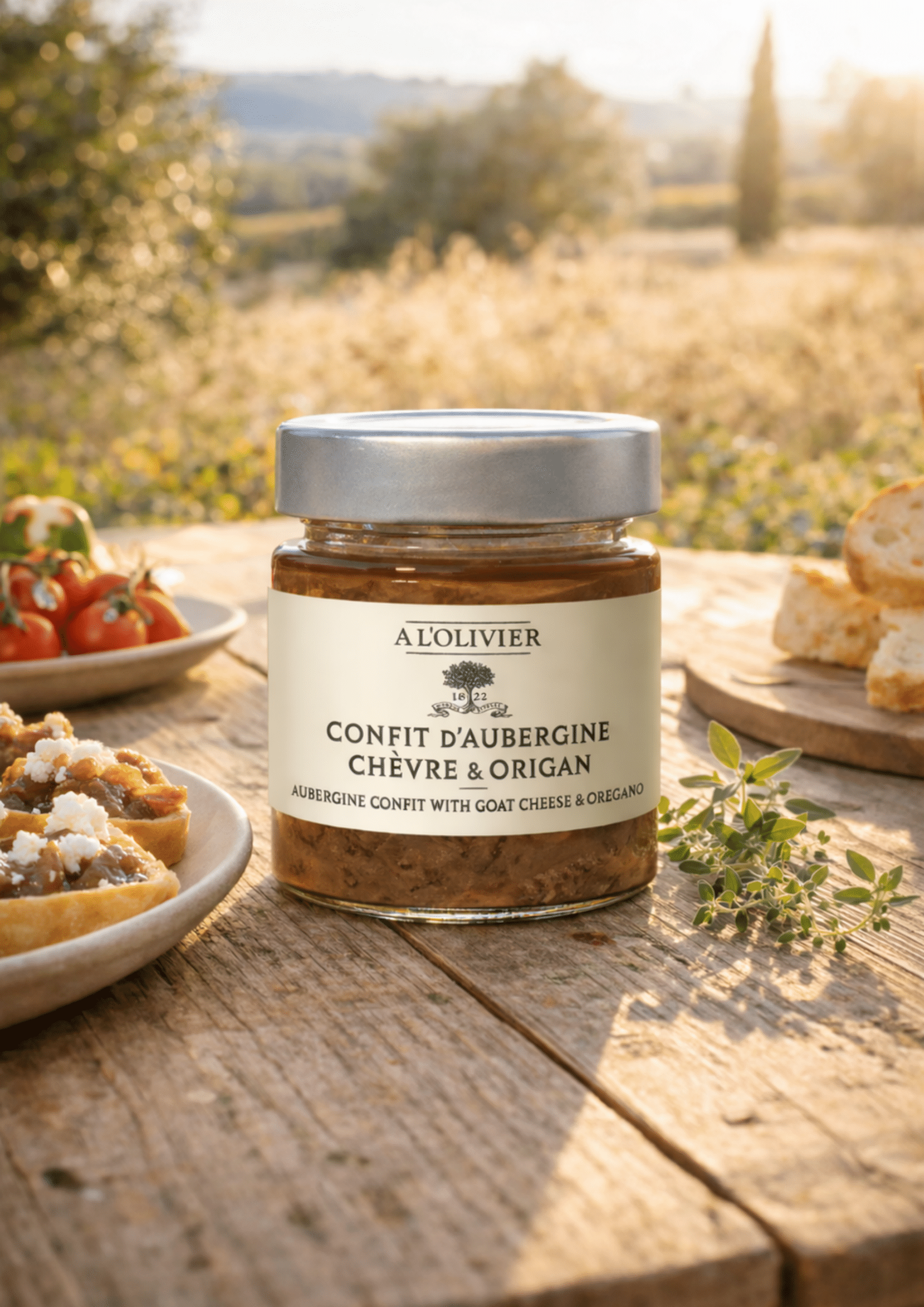 CONFIT D’AUBERGINE CHÈVRE & ORIGAN - 120g