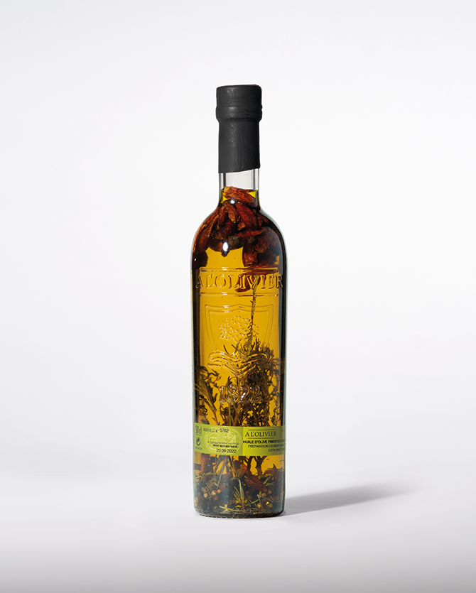 Extra virgin olive oil with herbs - collector's bottle