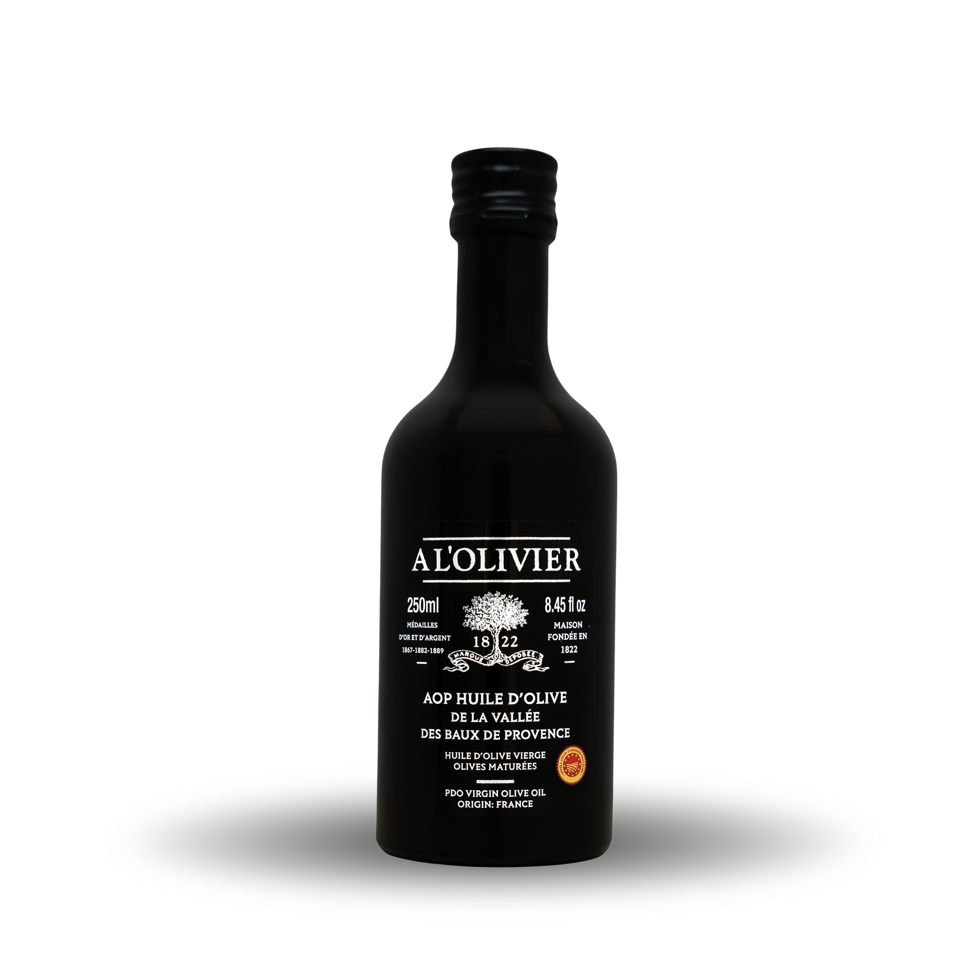 Huile d'olive vierge de la vallée des Baux-de-Provence Olives maturées AOP