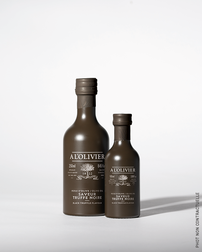 Huile d'olive infusée saveur Truffe Noire