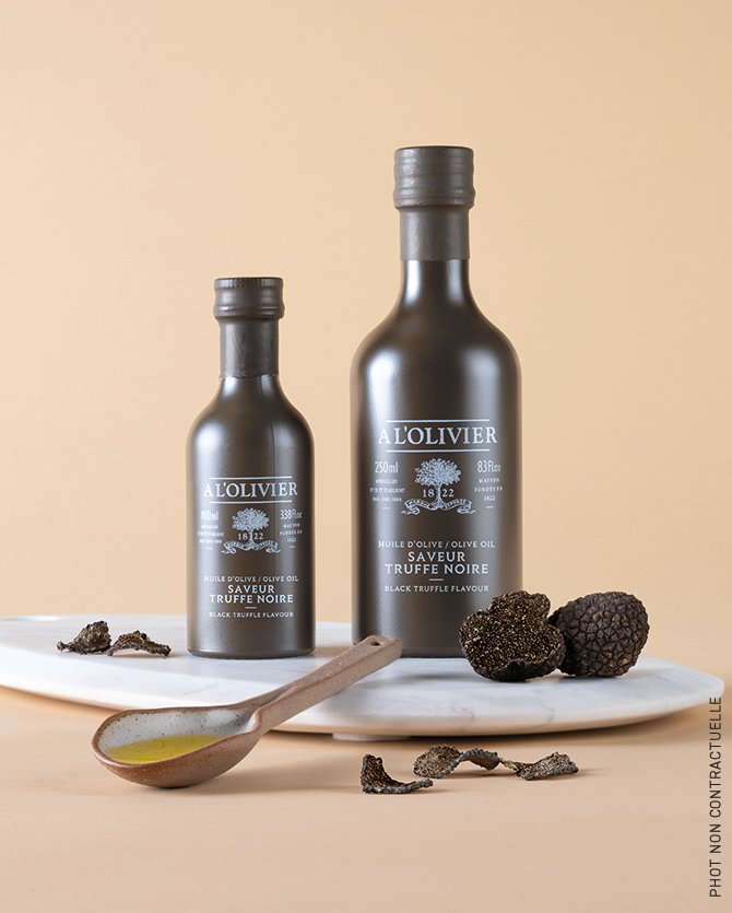 Huile d'olive infusée saveur Truffe Noire