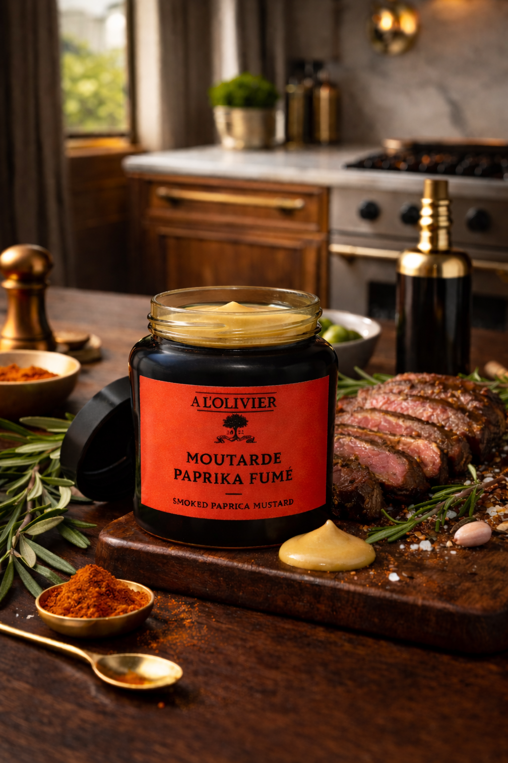 Moutarde Paprika fumée - Pot grès 100g