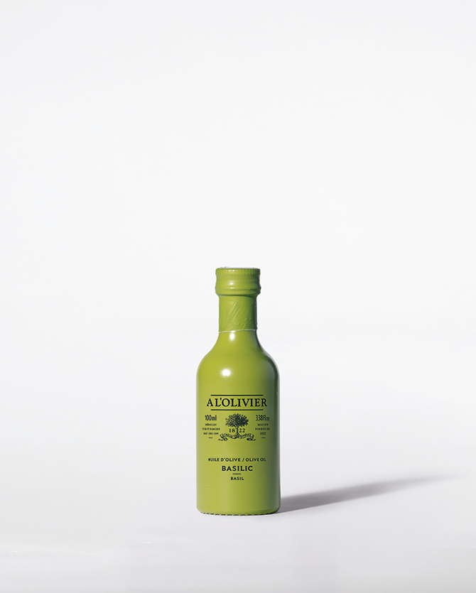 huile d'olive aromatique au basilic