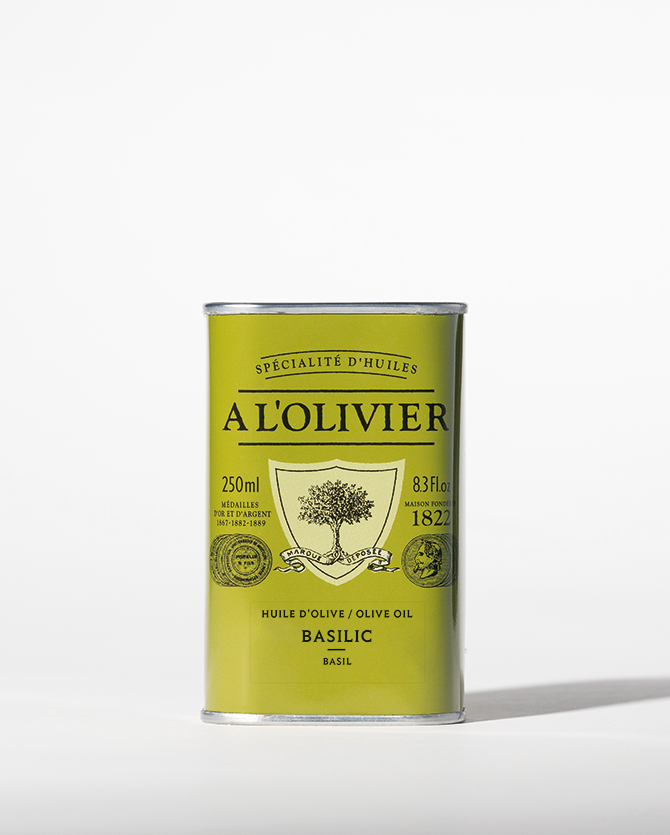 huile d'olive aromatique au basilic