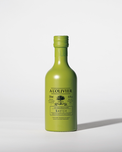 huile d'olive aromatique au basilic