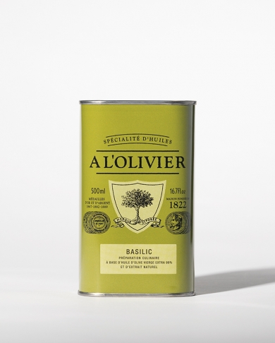 huile d'olive aromatique au basilic