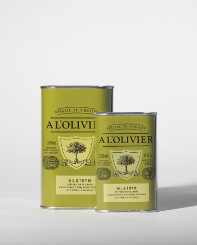 huile d'olive aromatique à l'ail et thym