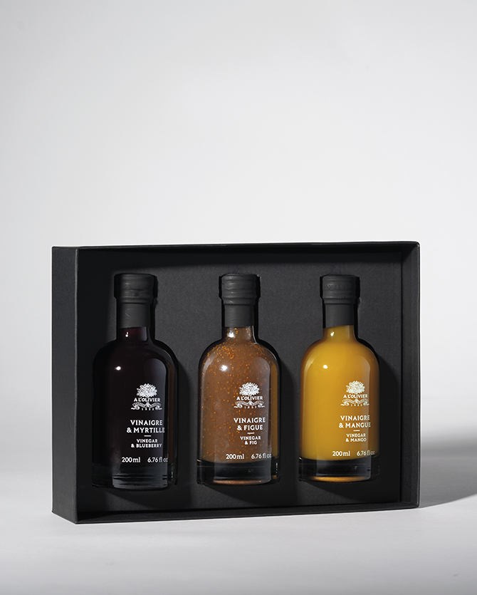 Gourmet Vinegars & Fruit set Vinegars and dressings A l'Olivier