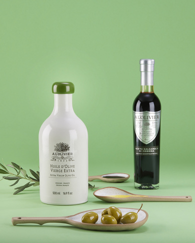 huile d'olive vierge extra de france - bouteille en grès