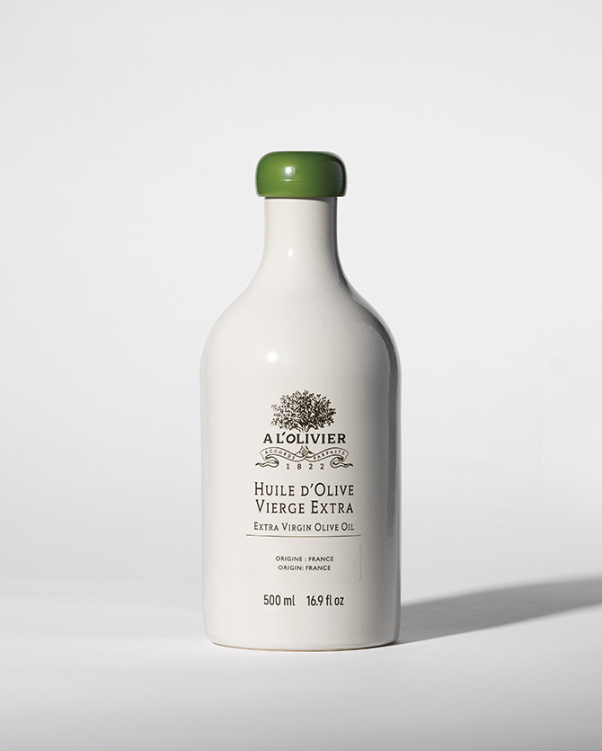 Extra virgin olive oil from France - stoneware bottle