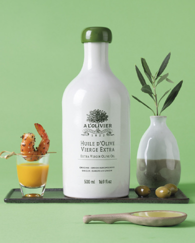 extra virgin olive oil from france - stoneware bottle