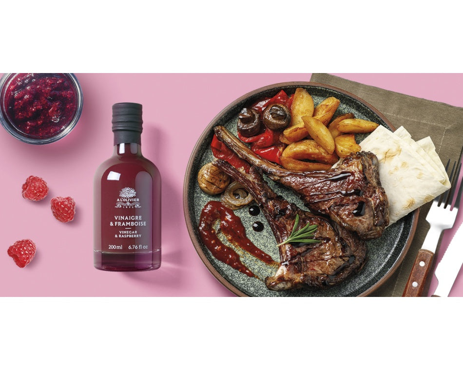 COTE D'AGNEAU SAUCE FRAMBOISE & VIN BLANC