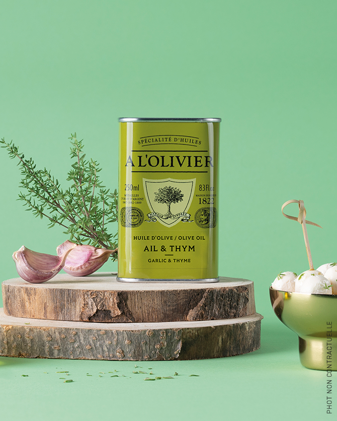 Huile d'olive infusée à l'Ail & Thym