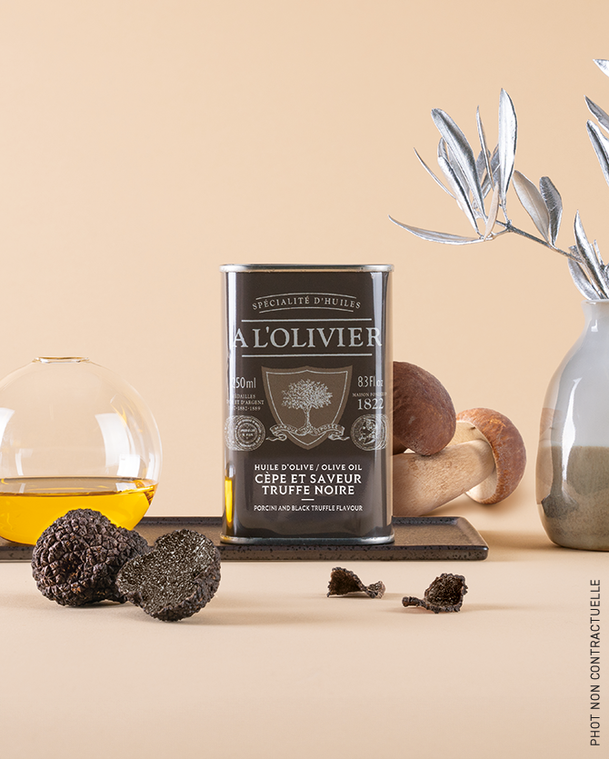 Huile d'olive infusée aux Cèpes & saveur Truffe