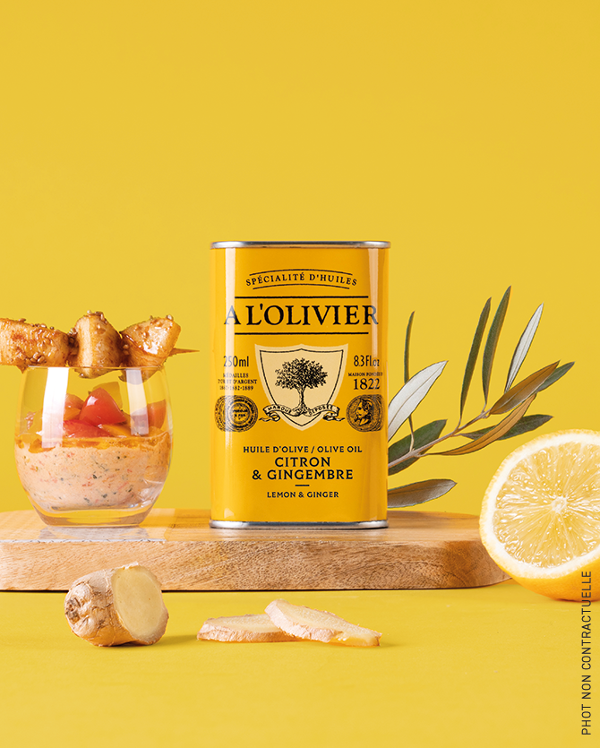 Huile d'olive infusée au Citron & Gingembre