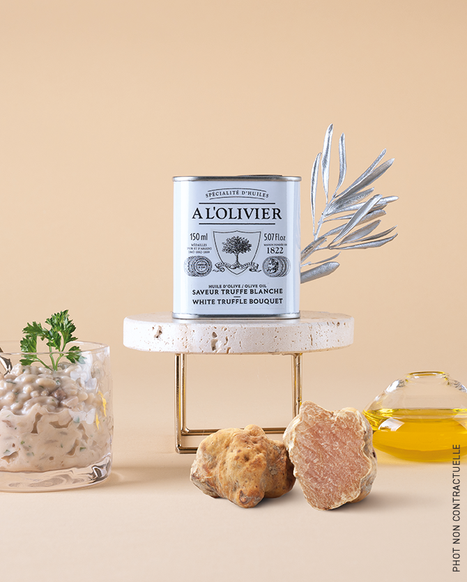 Aceite de oliva infusionado con sabor a trufa blanca
