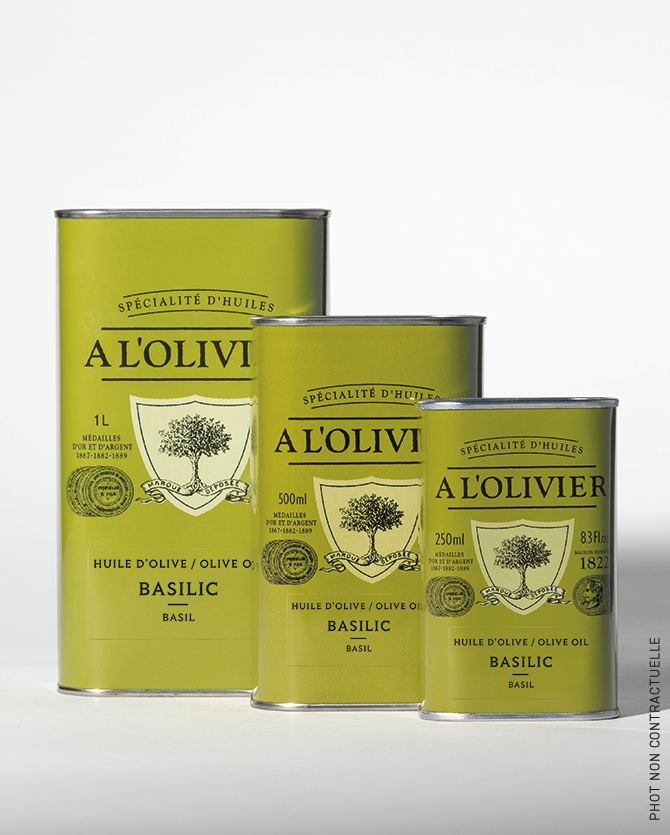 Huile d'olive infusée au Basilic